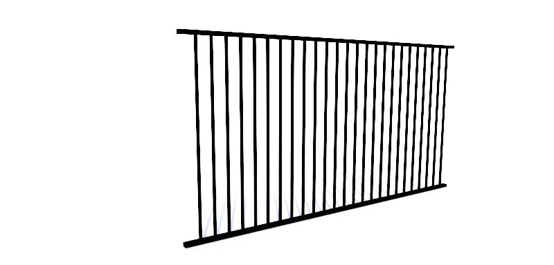 Aluminum Flat Top & Bottom Fence 4x8